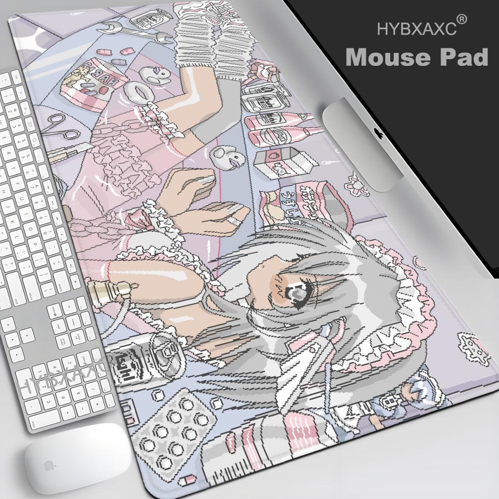Retro Gaming Desk Setup - Pixel Art Anime Girl Mouse Pad