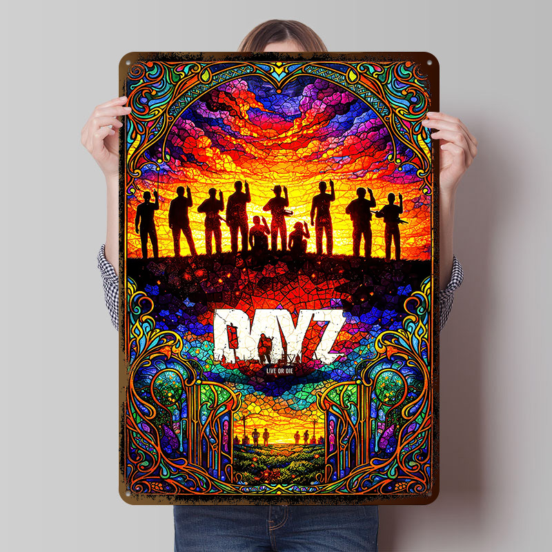 Retro Gaming Gadgets - DayZ Stained Glass Tinplate Poster Customized