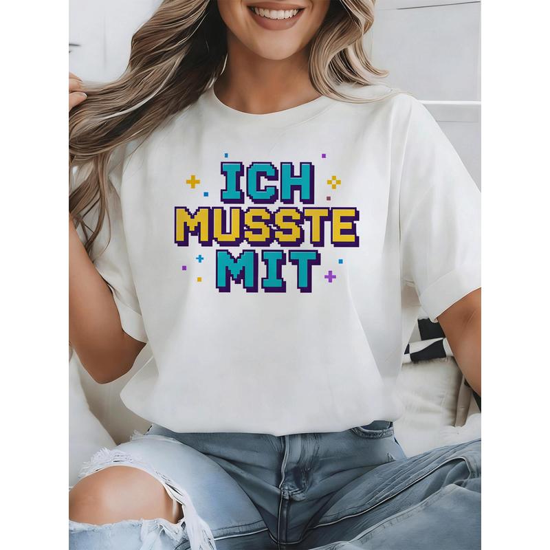 Retro Gaming Font - Ich Musste Mit German Meme T-Shirt