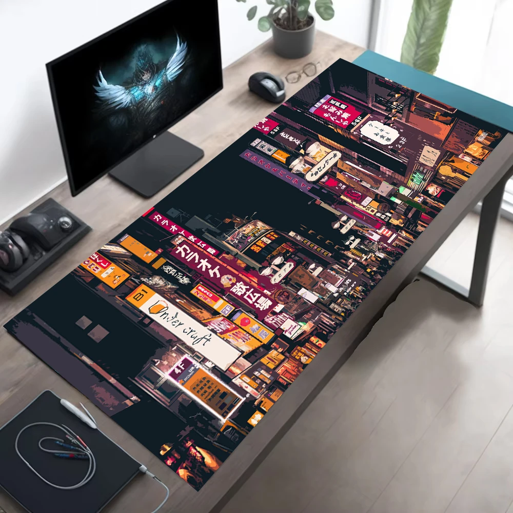 Retro Gaming Tokyo - Retro City Street Mousepad Neon Tokyo