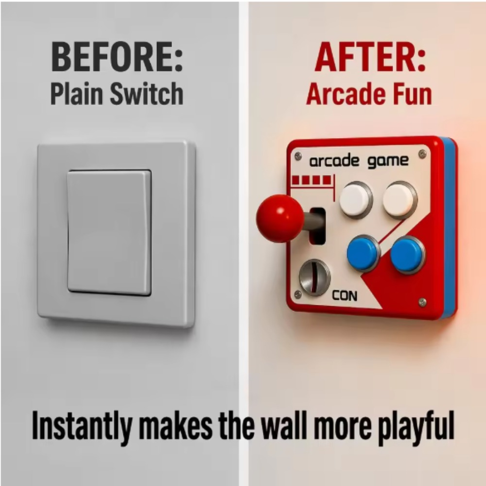 Retro Gaming Gadgets - Retro Arcade Joystick Switch Plate Cover,