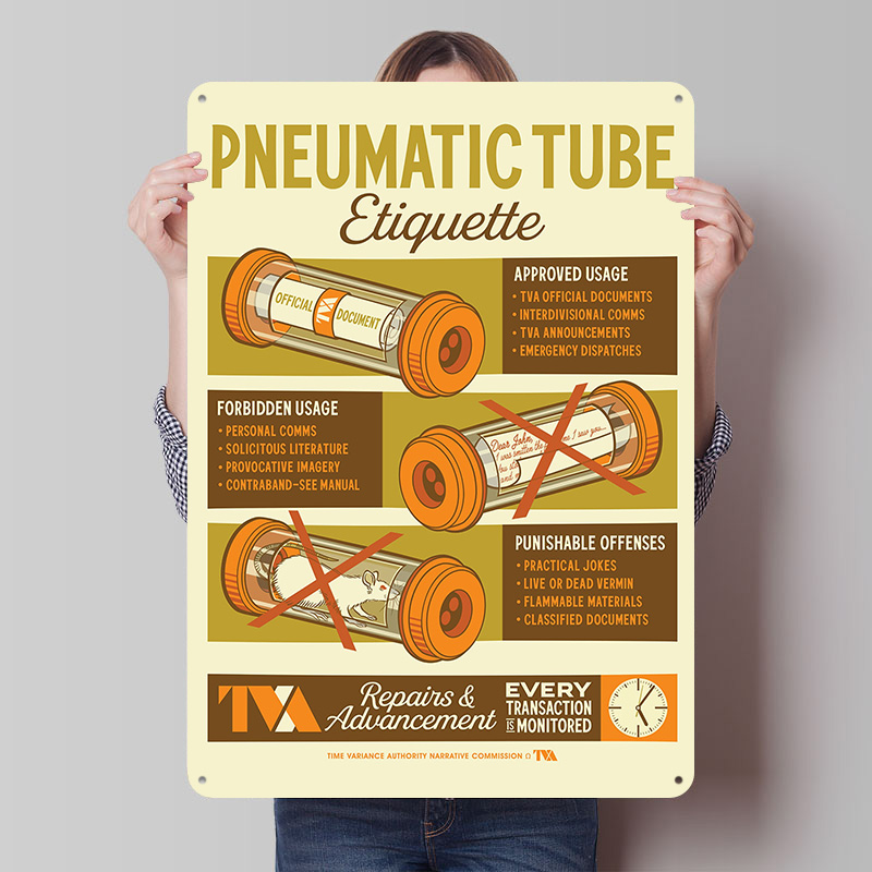Retro Gaming Youtube - Pneumatic Tube Etiquette Tin Plaque Poster