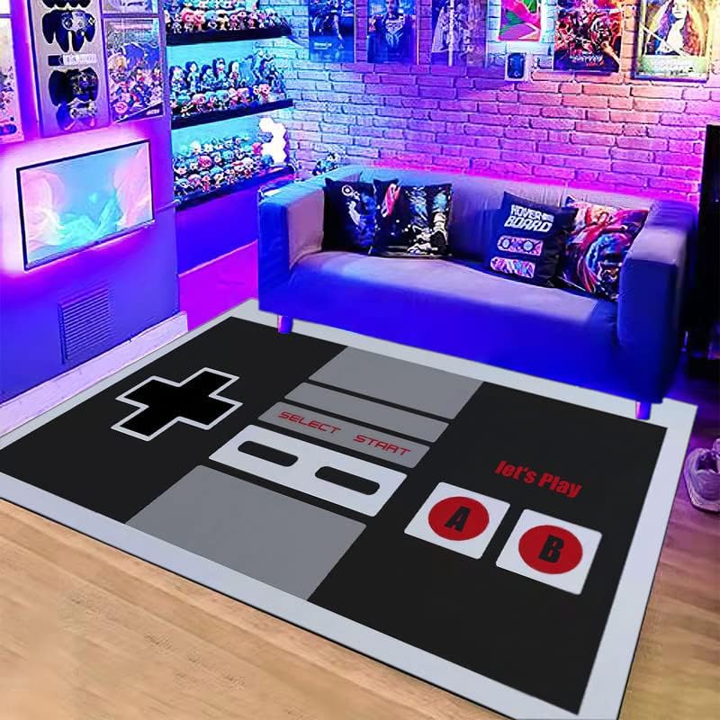 Retro Gaming Rug - Vintage NES Controller Themed Rug, Anti-Slip