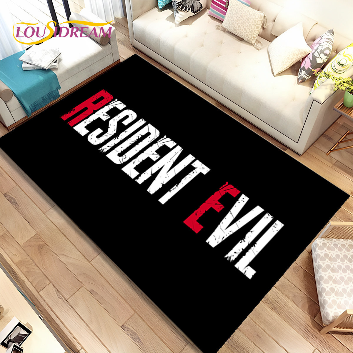 Retro Gaming Rug - 3D R-Resident Evil Games Gamer Area