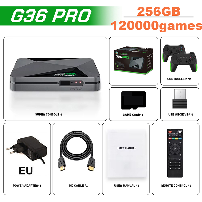 Retro Gaming Tv Box - Super G36 Pro Game Console 256G