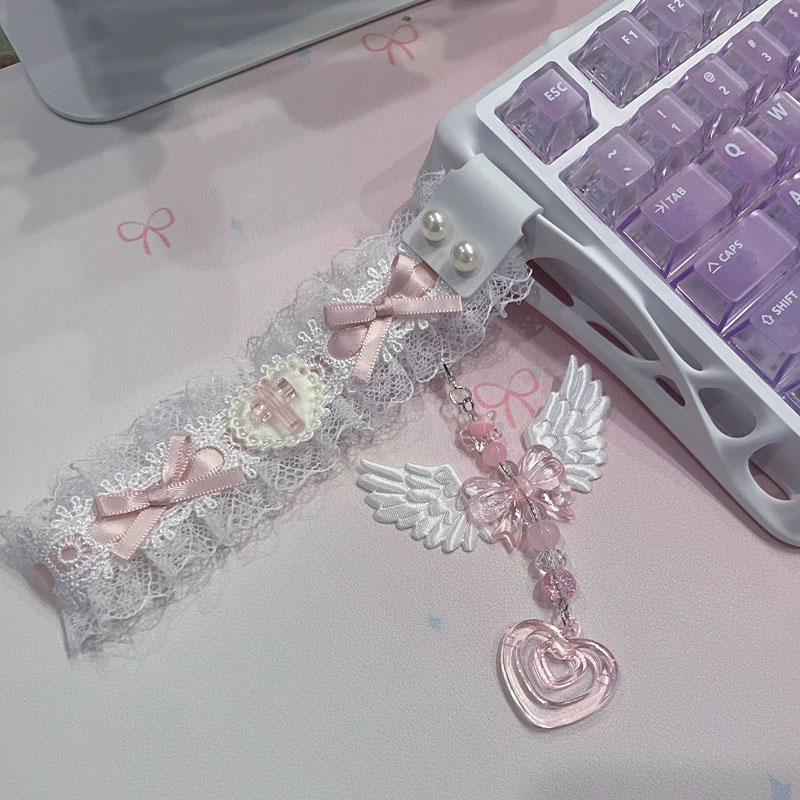 Retro Gaming Desk Setup - Lace Keyboard Strap Ribbon Universal Personalized