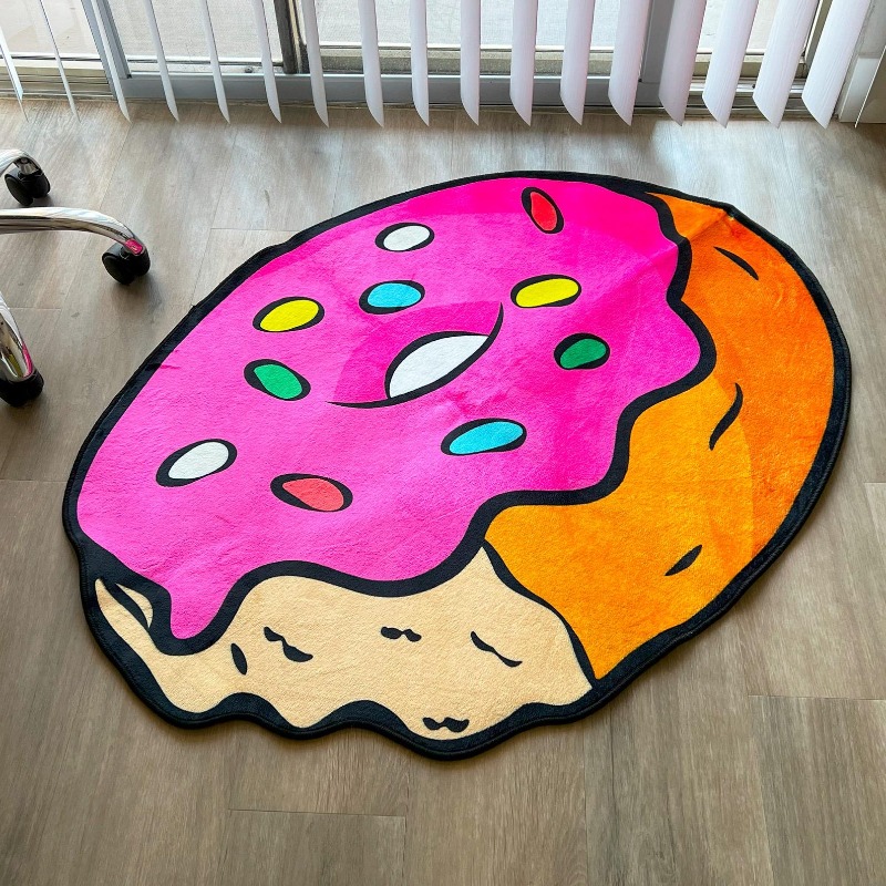 Retro Gaming Rug - VIKAMA Donut Rug Noise-Reducing, Washable Entrance