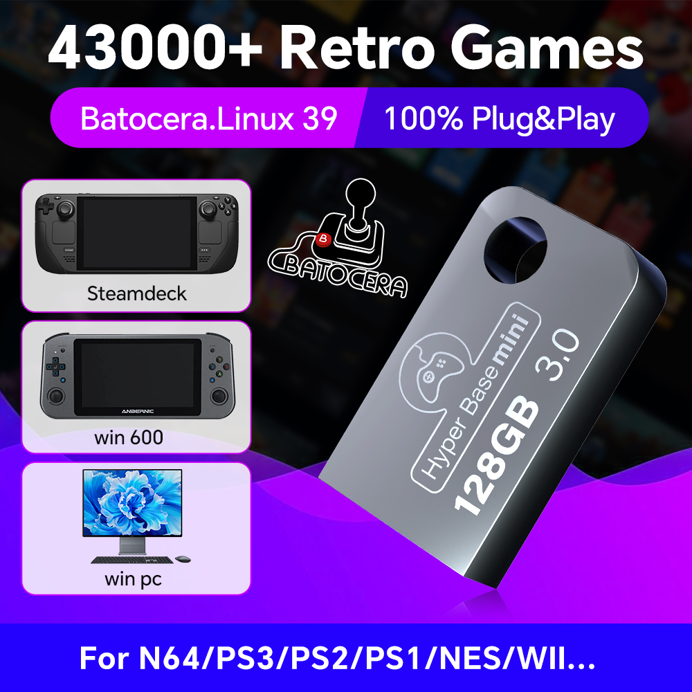 Retro Gaming Ps3 - Batocera 128G USB Flash Drive For