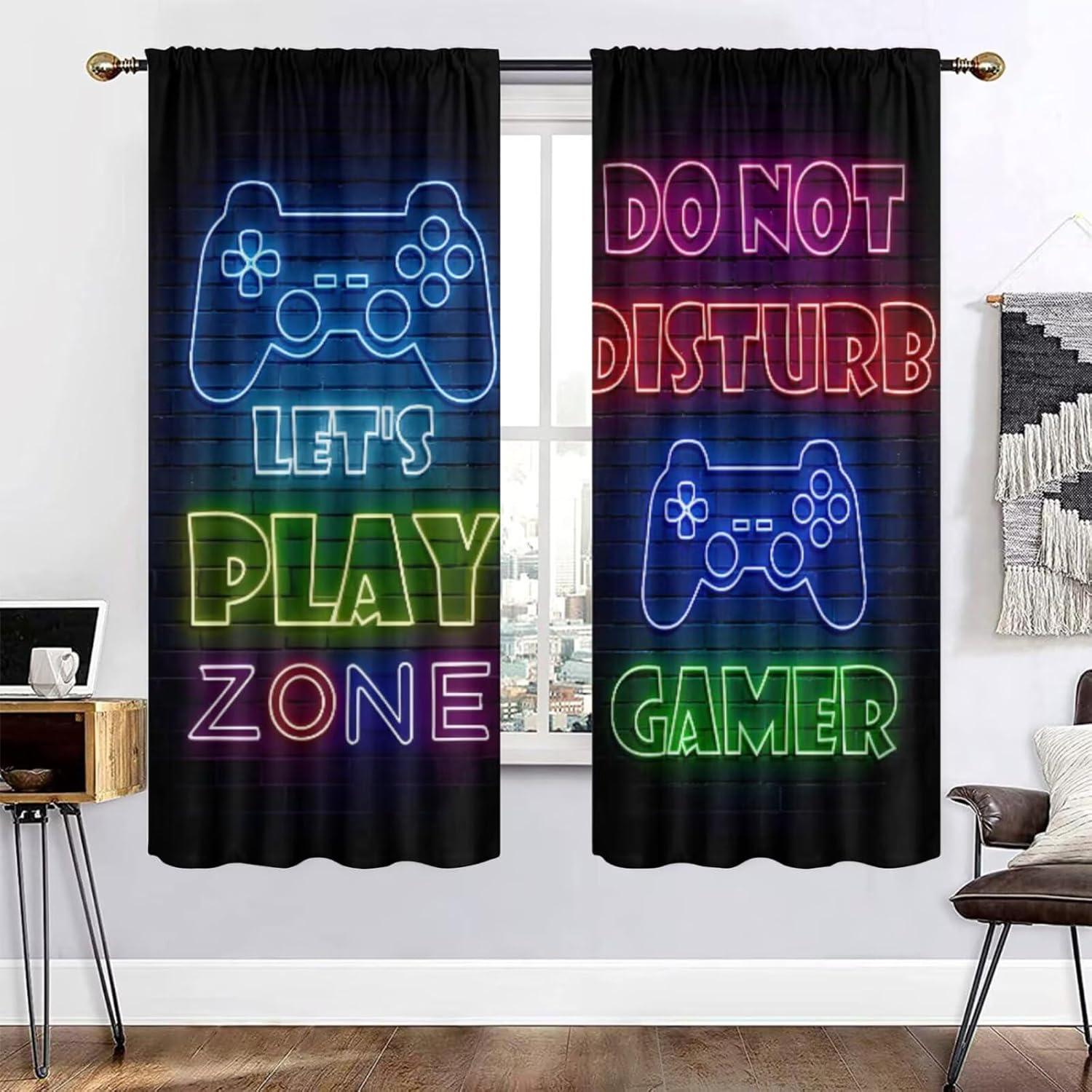 Gaming Gamer Curtain Curtains  - Retro Gaming Youtube recension och pris
