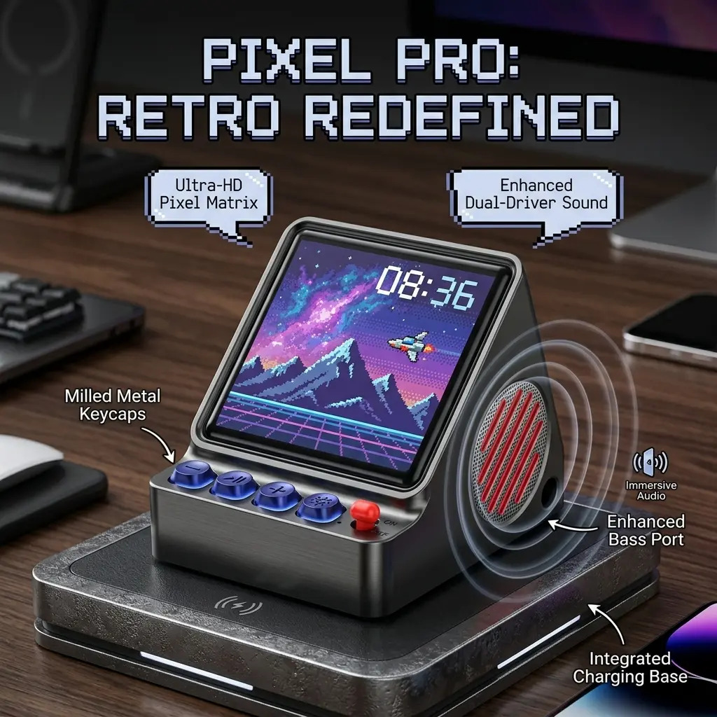 Retro Pixel Art Programmable L - Retro Gaming Desk Setup recension och pris