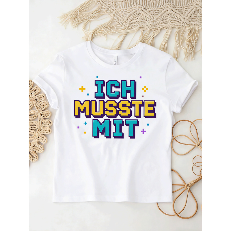 Ich Musste Mit German Meme T-S - Retro Gaming Font recension och pris