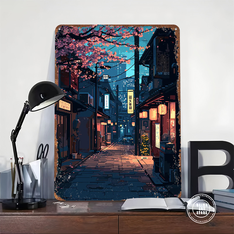 Tokyo Japan Pixel Art Tin Plaq - Retro Gaming Tokyo recension och pris