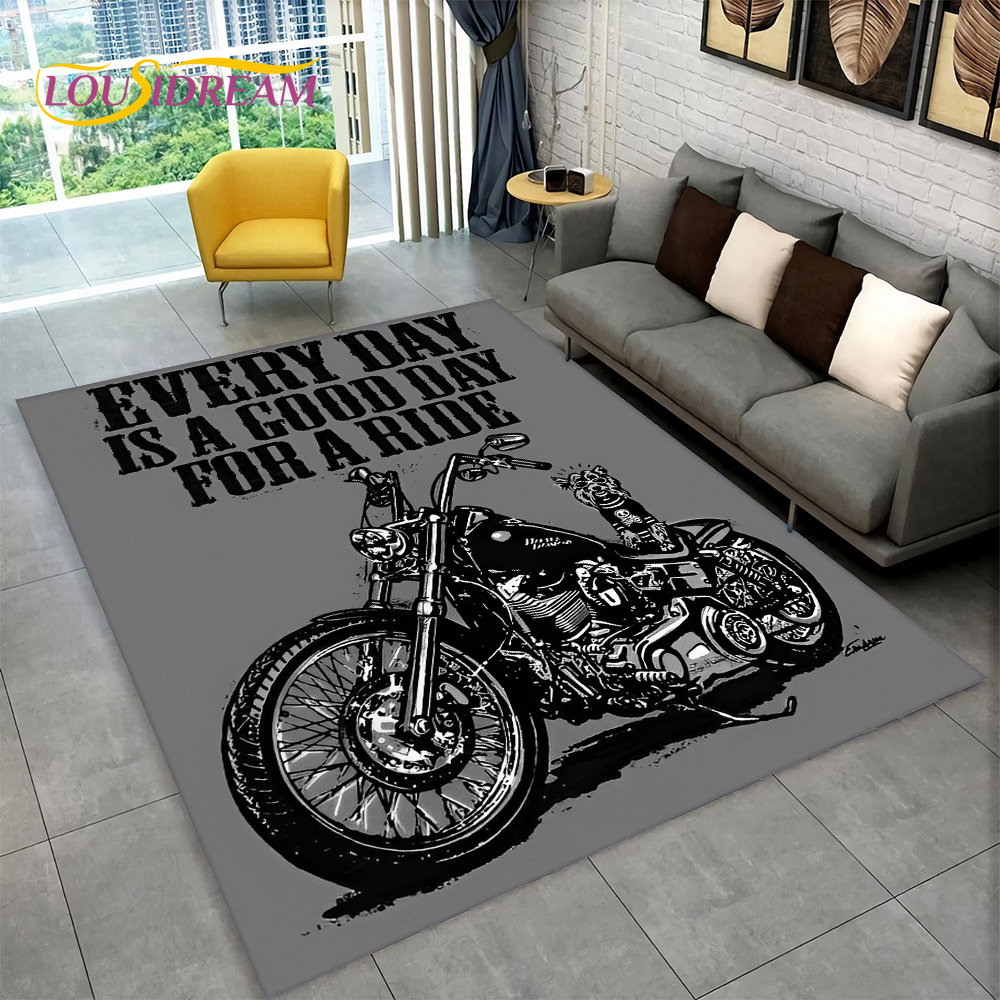 3D Retro Vintage Motorcycle Ar - Retro Gaming Rug recension och pris