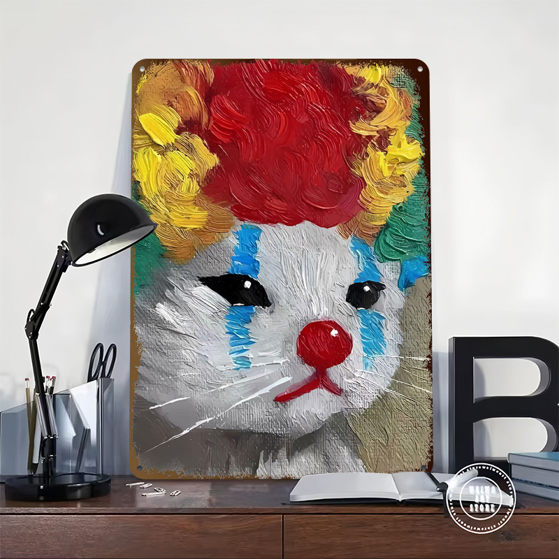 Sad Clown Cat Painting Tinplat - Retro Gaming Gadgets recension och pris