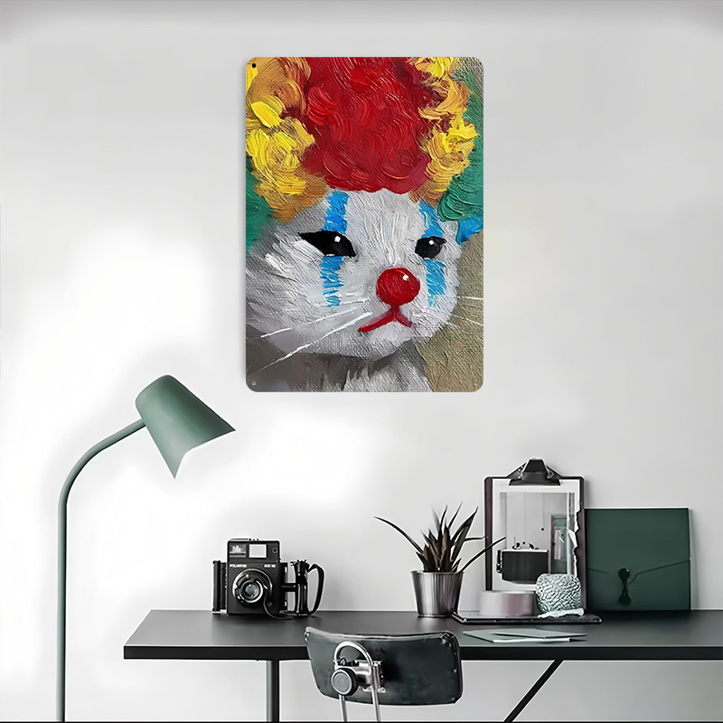 Sad Clown Cat Painting Tinplat - Retro Gaming Gadgets recension och pris