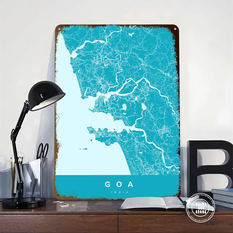 Goa India Map Print Poster Cus - Retro Gaming India recension och pris