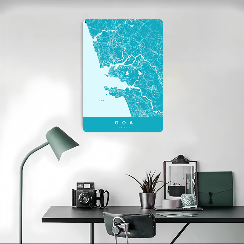 Goa India Map Print Poster Cus - Retro Gaming India recension och pris