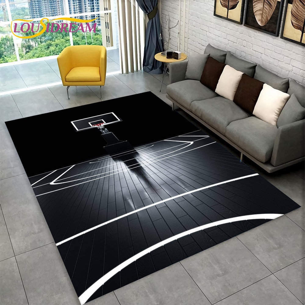 3D Basketball Cour Cartoon Are - Retro Gaming Rug recension och pris