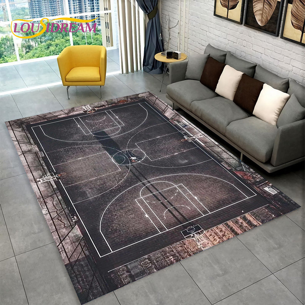 3D Basketball Cour Cartoon Are - Retro Gaming Rug recension och pris