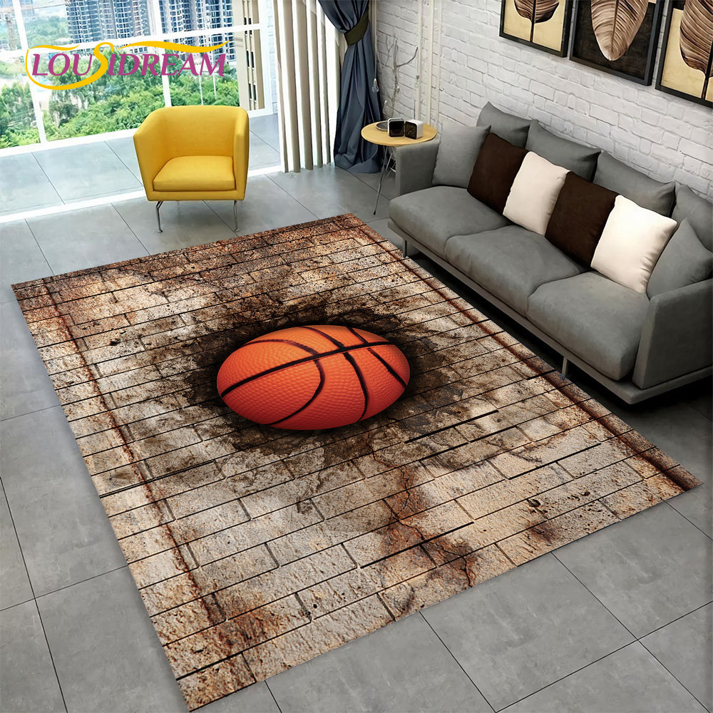 3D Basketball Cour Cartoon Are - Retro Gaming Rug recension och pris