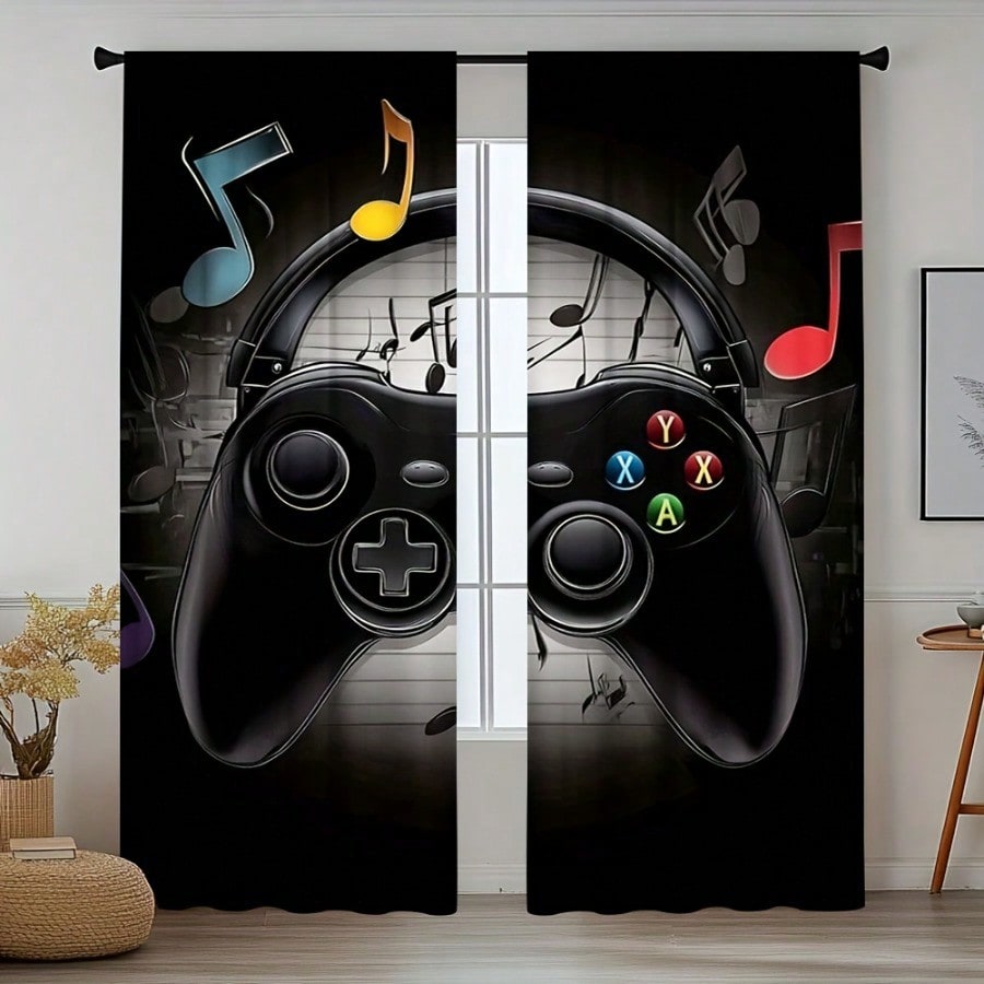 2pcs Retro Gaming Room Curtain - Retro Gaming Youtube recension och pris