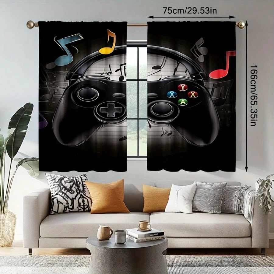 2pcs Retro Gaming Room Curtain - Retro Gaming Youtube recension och pris