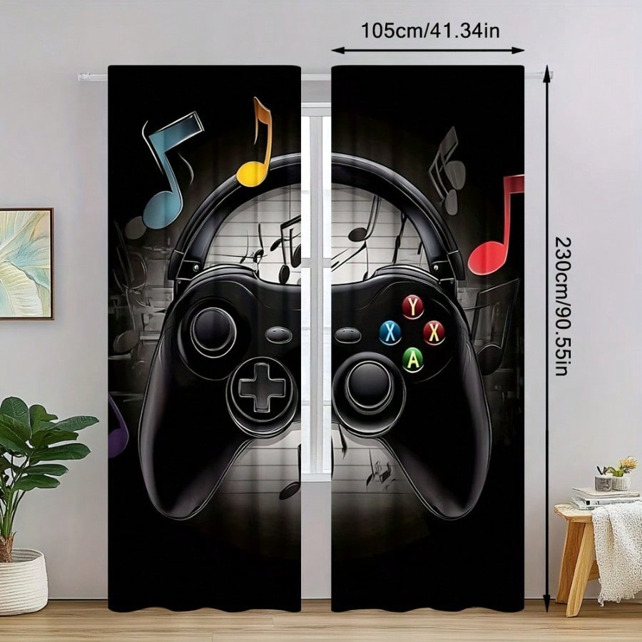 2pcs Retro Gaming Room Curtain - Retro Gaming Youtube recension och pris