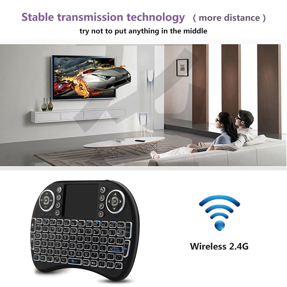 Backlit Mini Wireless Keyboard - Retro Gaming Tv Box recension och pris