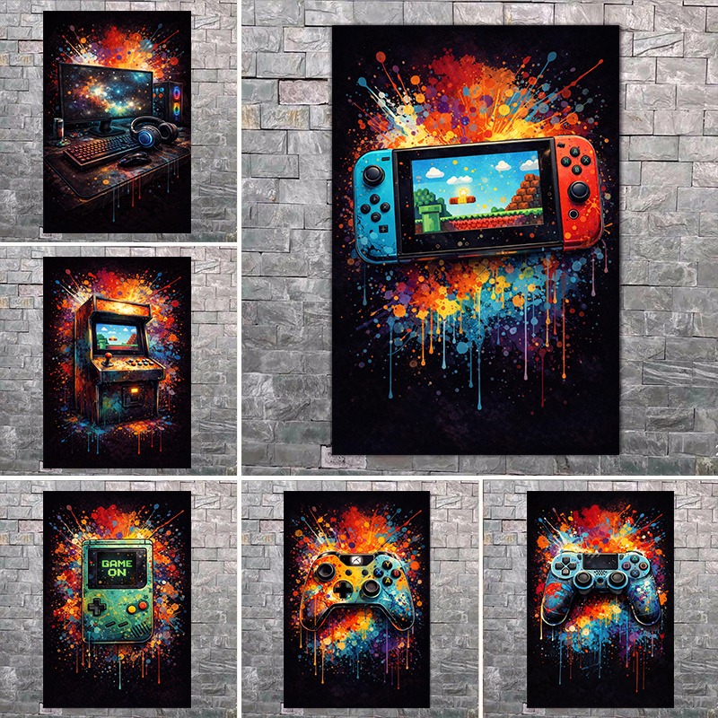 Modern Gaming Room Wall Art Re - Retro Gaming Life recension och pris