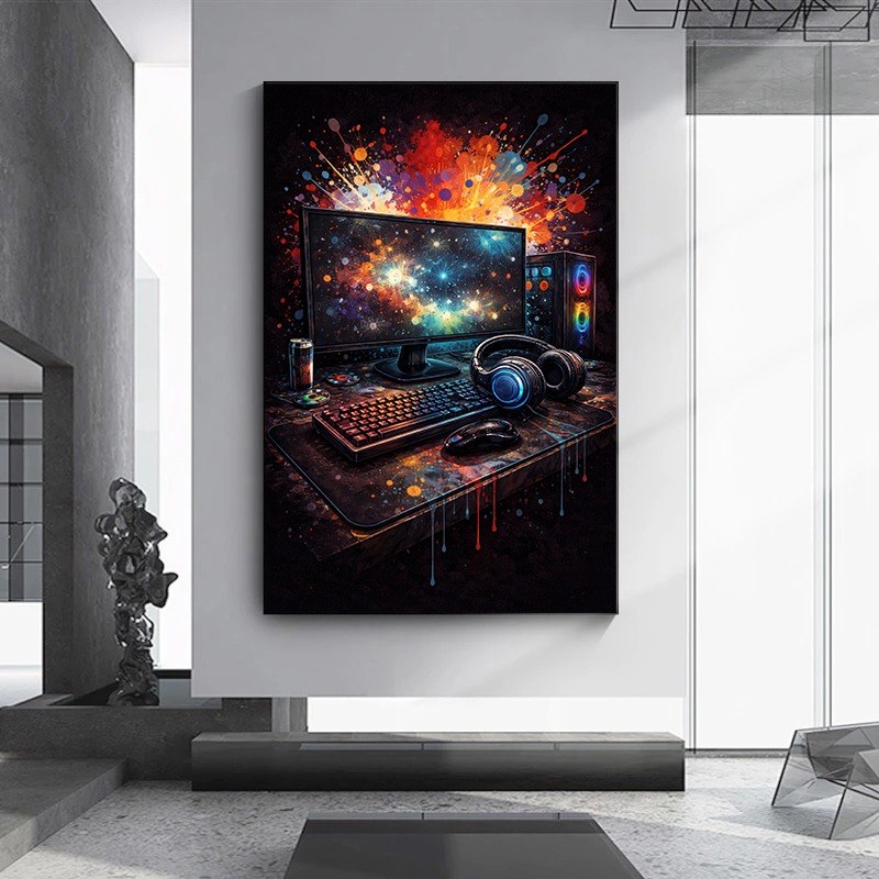 Modern Gaming Room Wall Art Re - Retro Gaming Life recension och pris