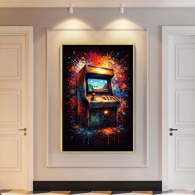 Modern Gaming Room Wall Art Re - Retro Gaming Life recension och pris