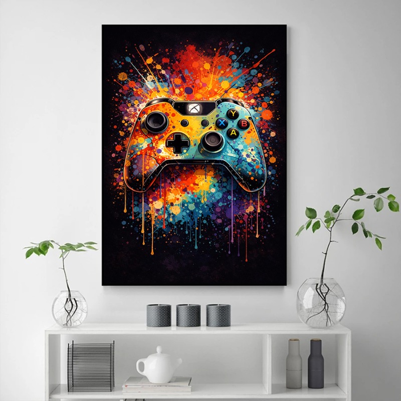 Modern Gaming Room Wall Art Re - Retro Gaming Life recension och pris