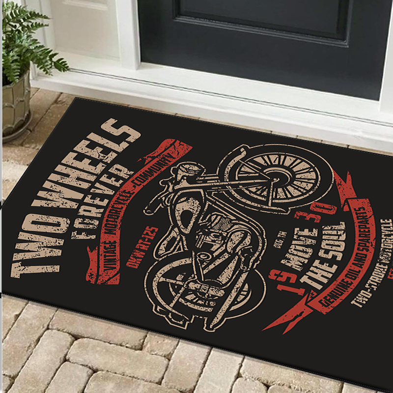 Motorcycle themed desk rug for - Retro Gaming Desk Setup recension och pris
