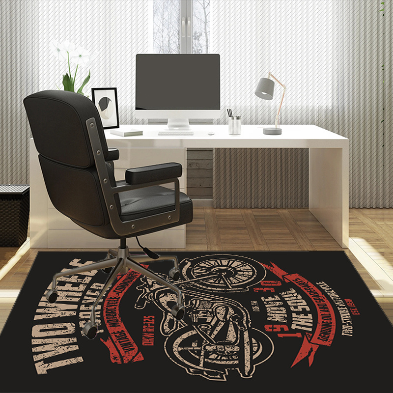 Motorcycle themed desk rug for - Retro Gaming Desk Setup recension och pris